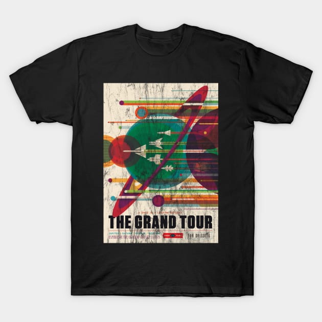 The Grand Tour Vintage Space Race Poster T-Shirt by Slightly Unhinged